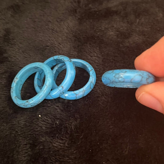 Blue Howlite (Color Enhanced) Ring Size 9  RNG-0104