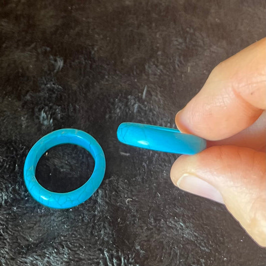Blue Howlite (Color Enhanced) Ring Size 8  RNG-0103