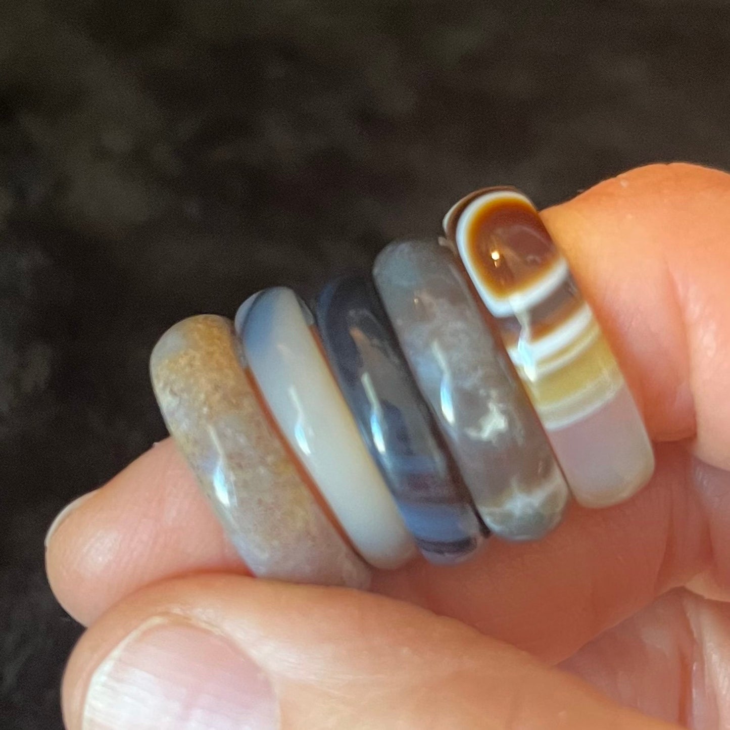 Natural Agate Ring Size 8 RNG-0109