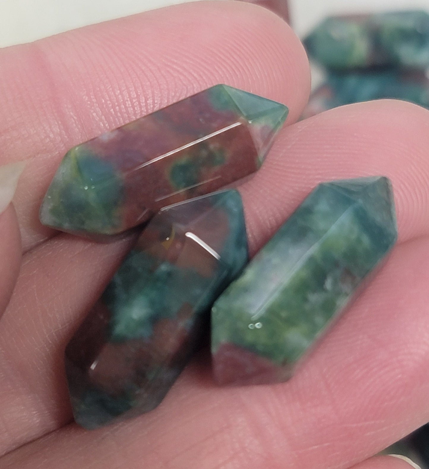Confetti Jade Small double terminated Crystal point T-0079