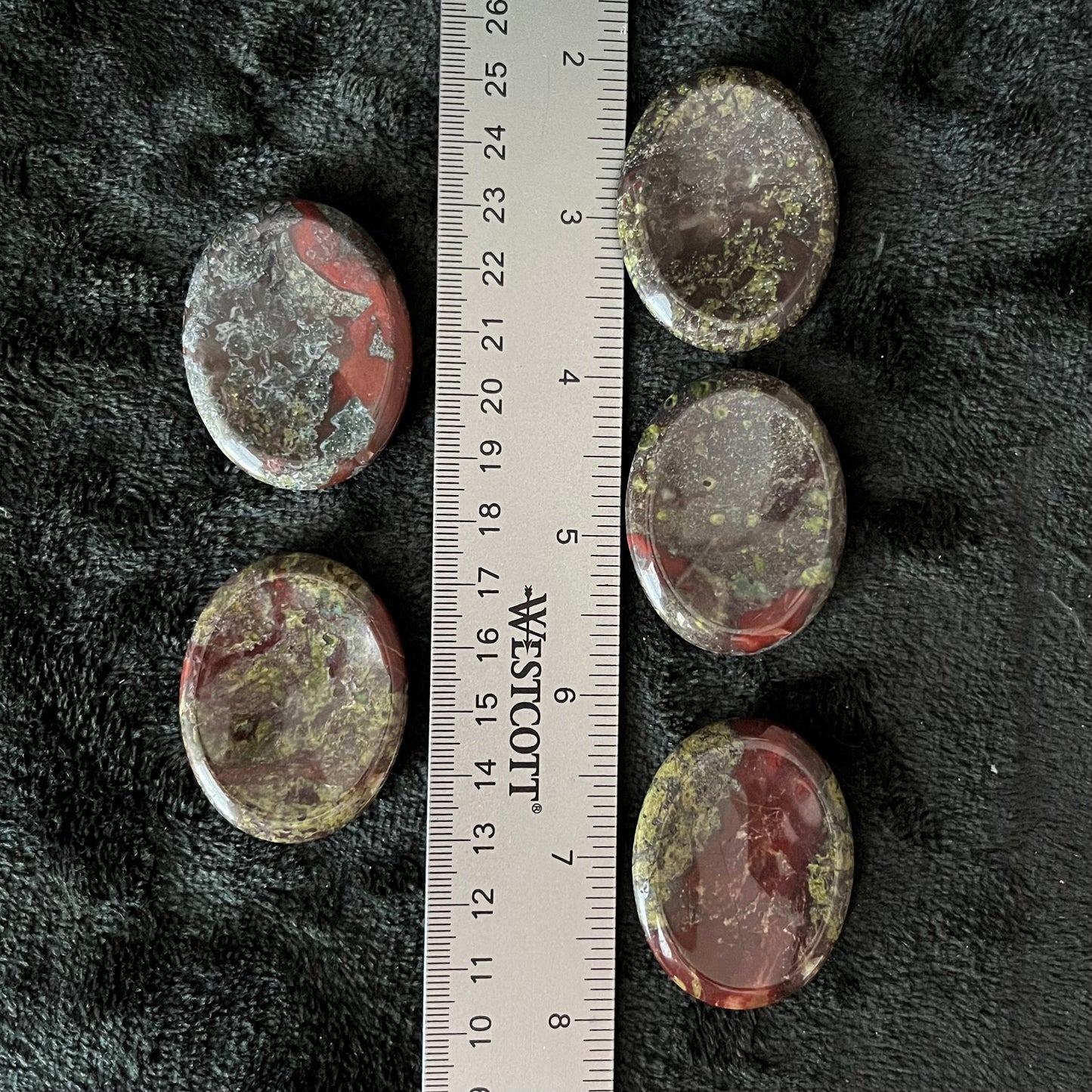 Dragon Blood Jasper Worry Stone (Approx 1 3/4” - 1 3/8”) 1378