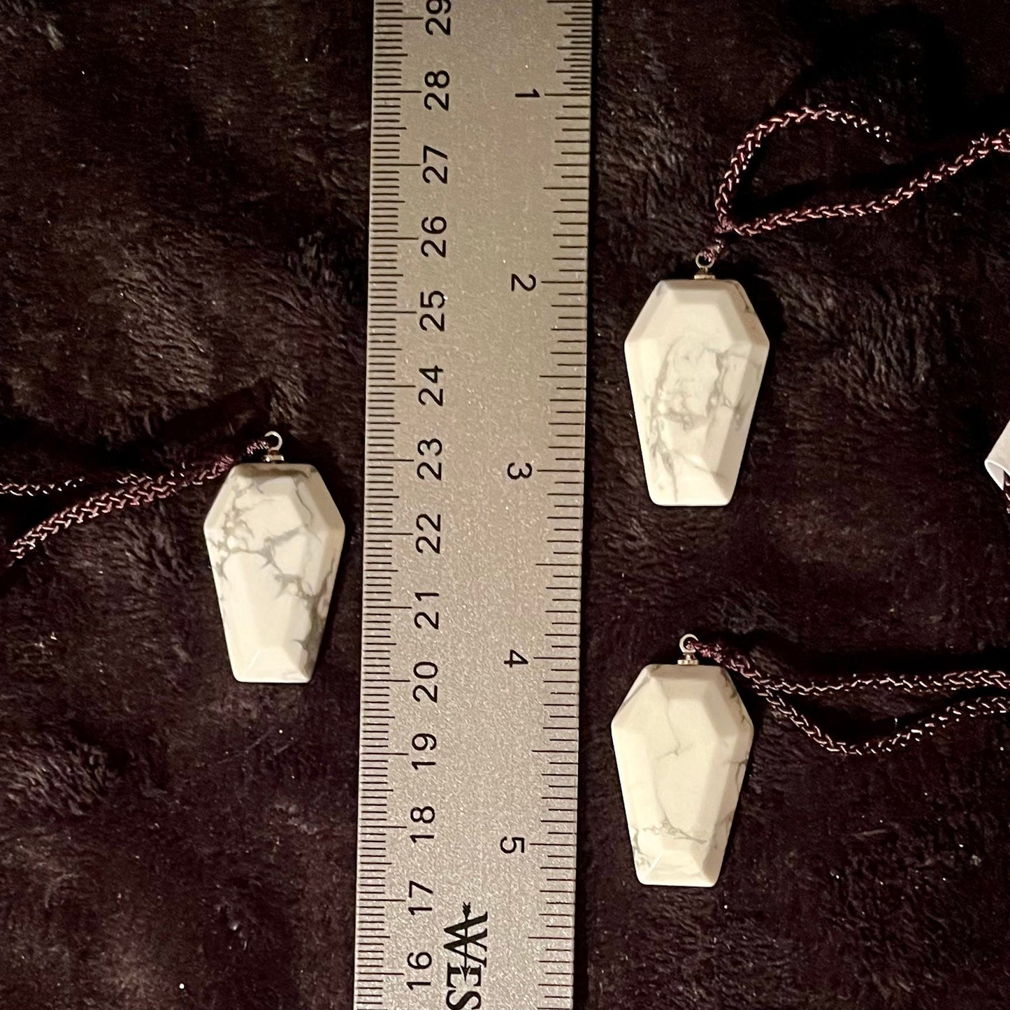 White Howlite Coffin Necklace NCK-2788