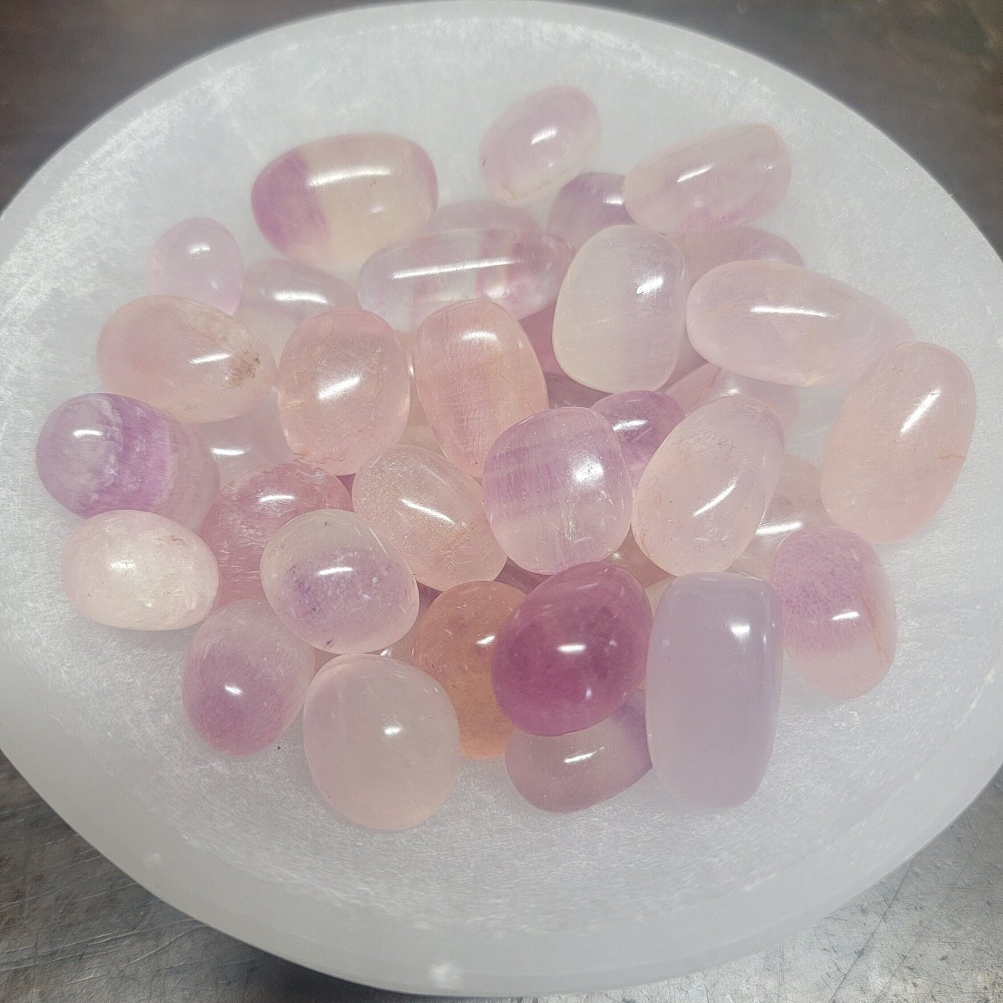 Pink Fluorite Tumbled Stone, (Approx. 3/4" - 1 1/8")  Crown Chakra 0663