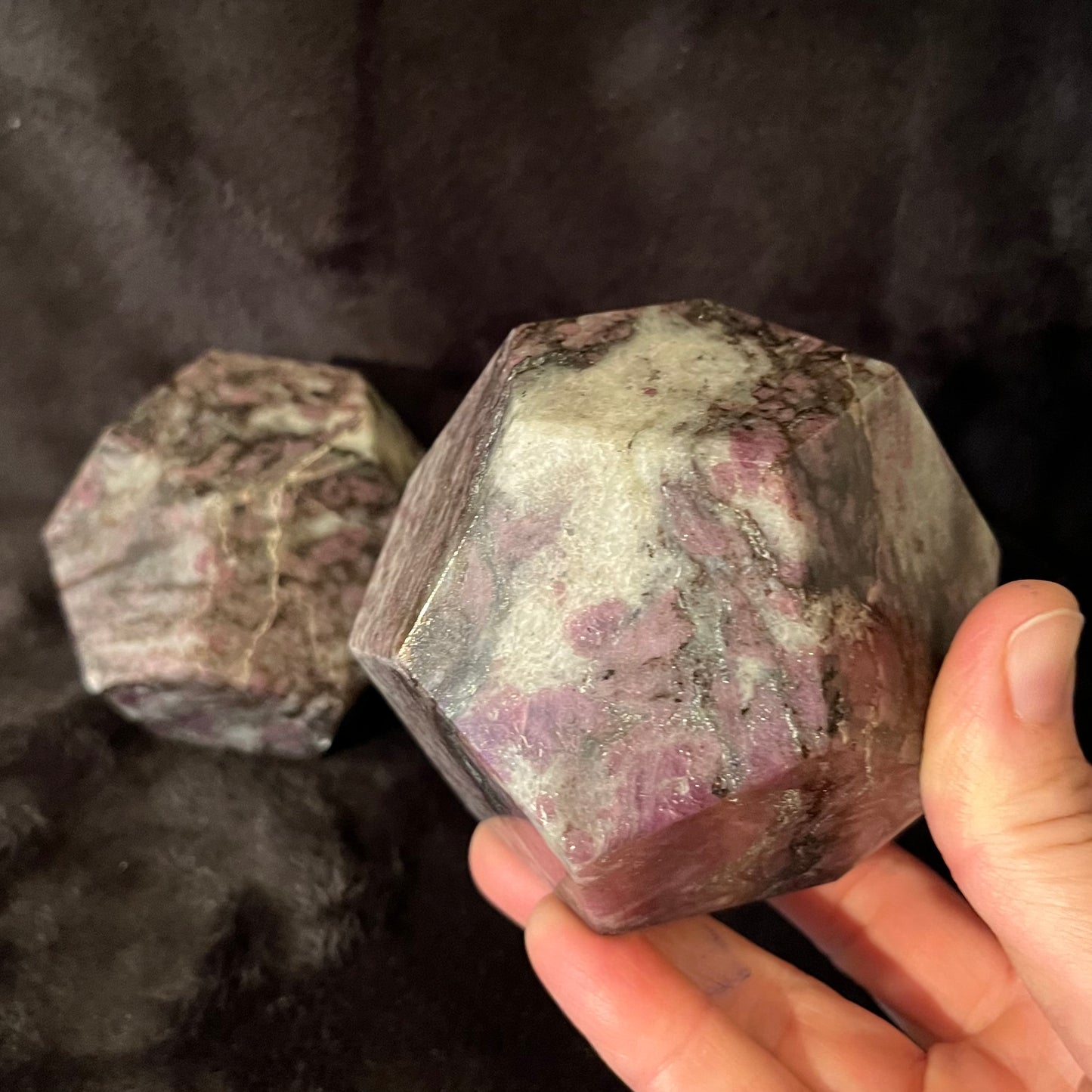 Ruby in Quartz Dodecahedron, Very Large (Approx. 85mm) F-0080