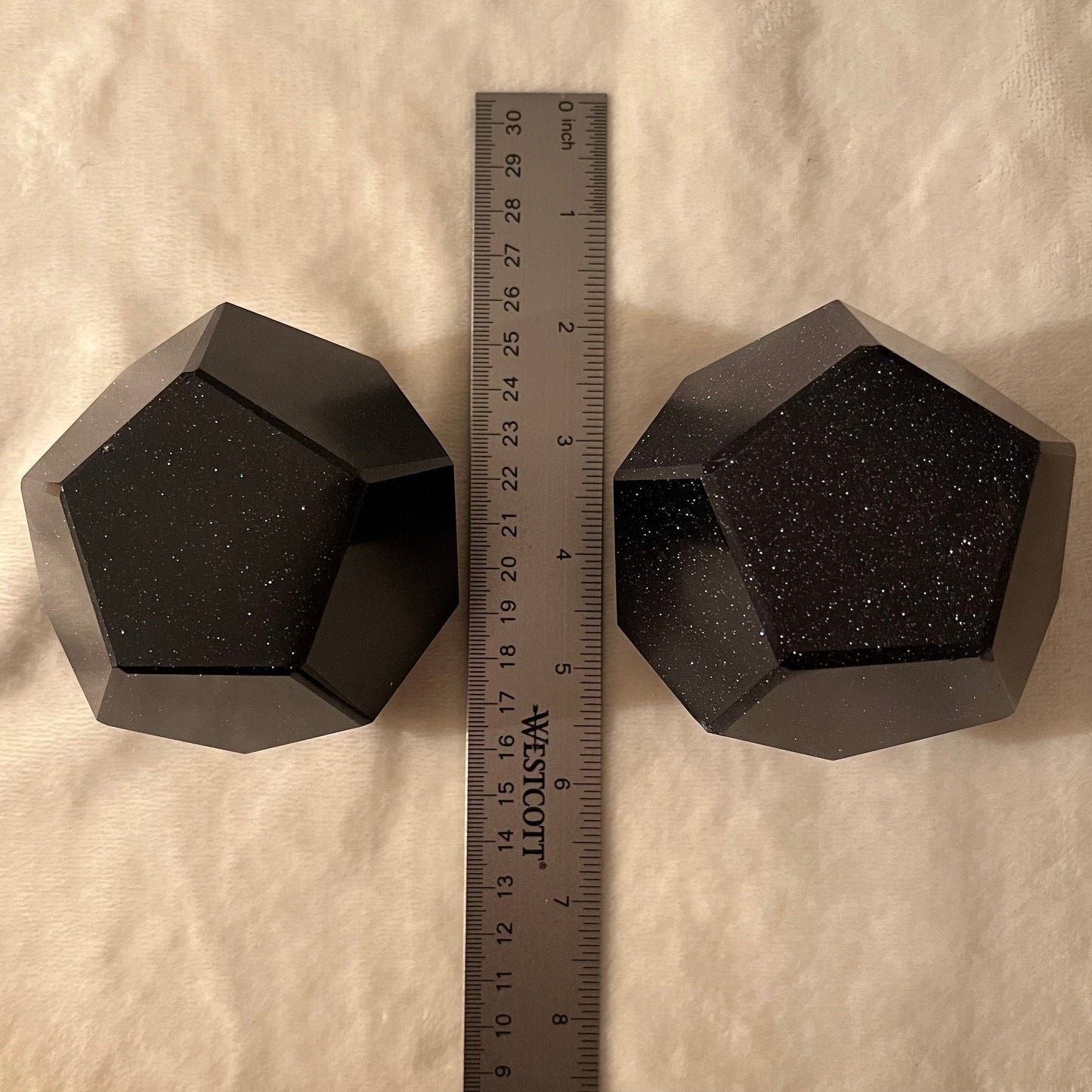 Blue Goldstone Dodecahedron, Very Large (Approx. 85mm) F-0083