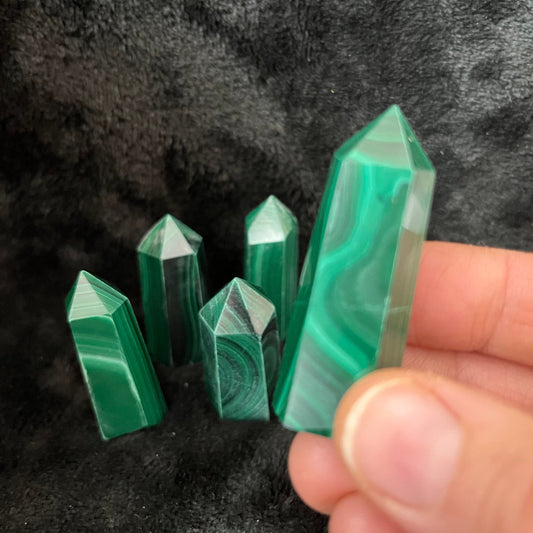 Malachite Obelisk, Authentic (Approx. 1 1/2”-1 3/4”) 0831