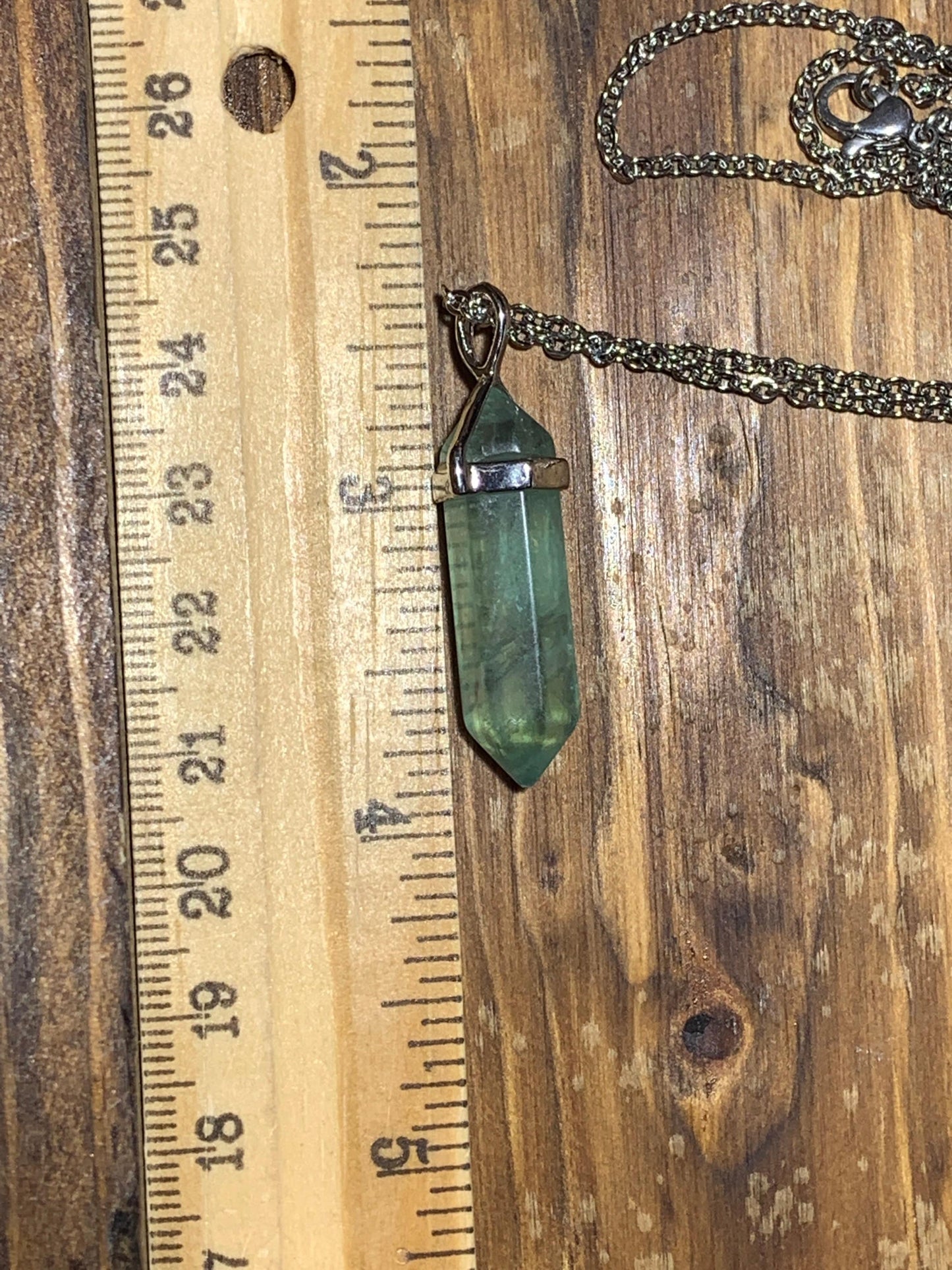 Fluorite Crystal Point Necklace NCK-0294