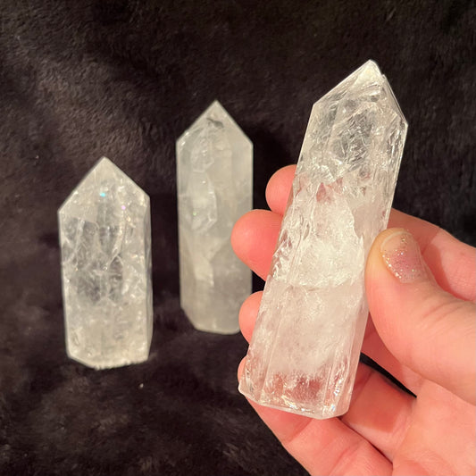 Rainbow Crackle Quartz Obelisk (Approx. 3”-4 1/2”) 0903