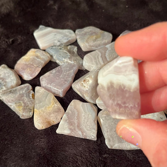 Purple Lace Agate Pork Belly Stone (Approx. 1”-1 1/4”) 0734