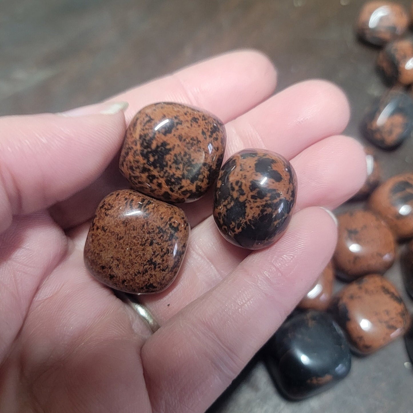 Mahagony Obsidian Tumbled Stone, Small, BIN-1495 Approx. 3/4”- 1”