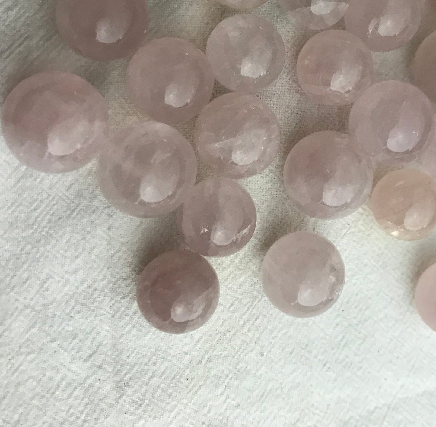 Rose Quartz, Polished Crystal Spheres (Approx 3/4") Polished Stone for the Heart Chakra, for Wire Wrapping or Crystal Grid Supply BIN-0287