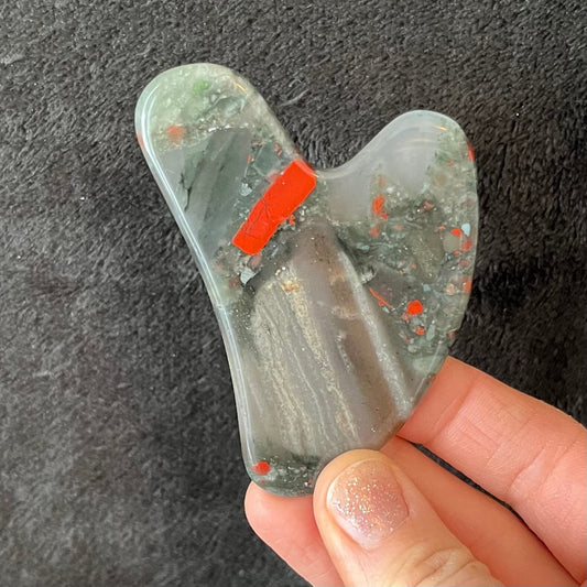 African Blood Agate Self Care Gua Sha Stone 1044