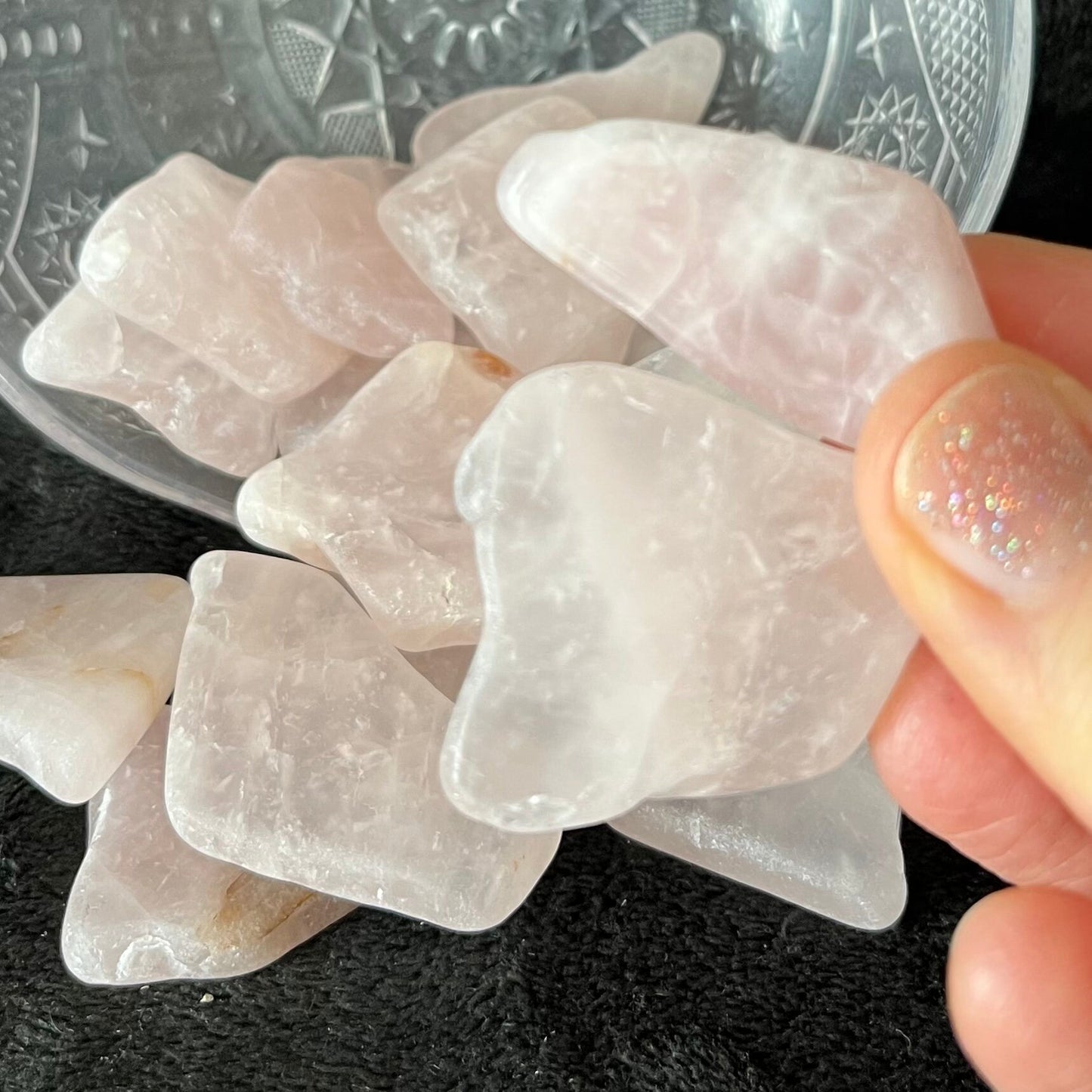 Rose Quartz Tumbled Slice (Approx. 1 1/2” - 1 3/4”) BIN-1485