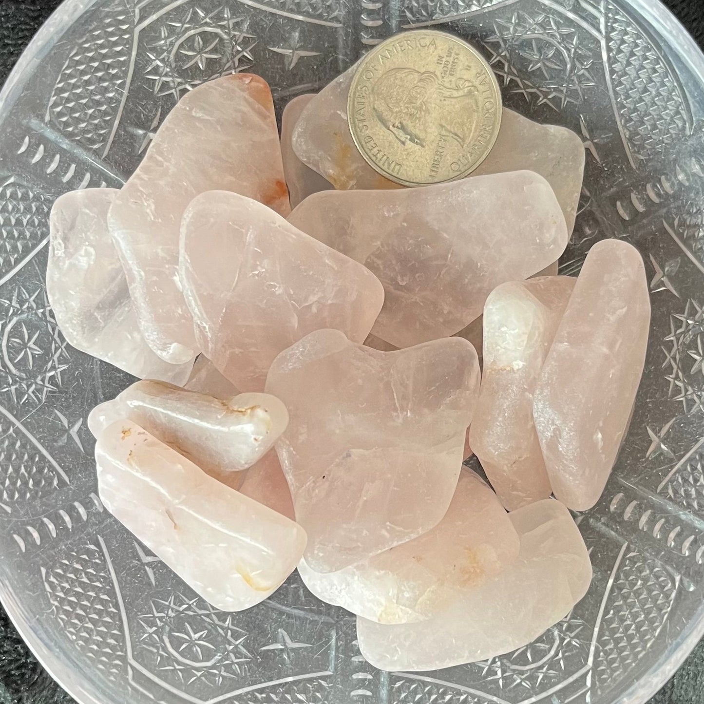 Rose Quartz Tumbled Slice (Approx. 1 1/2” - 1 3/4”) BIN-1485