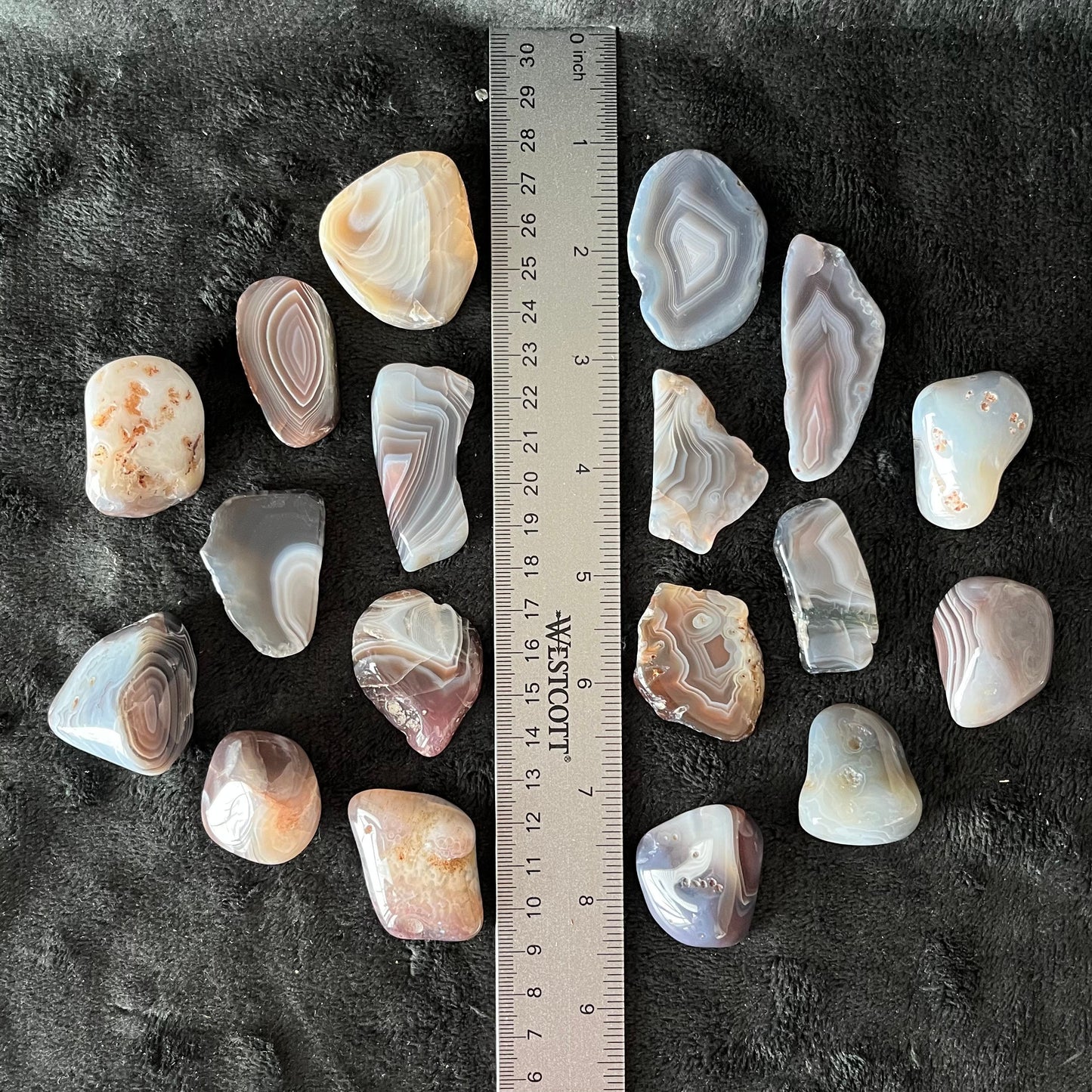 Botswana  Agate Tumbled Stone (Approx. 1 1/2” - 1 3/4”)) BIN-1484
