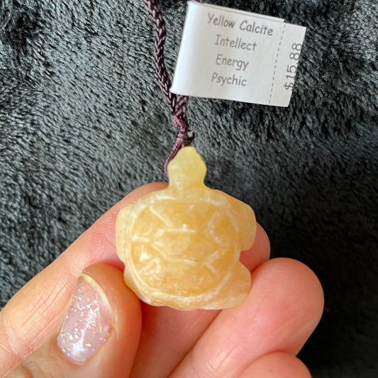 Yellow Calcite Turtle Necklace NCK-2844