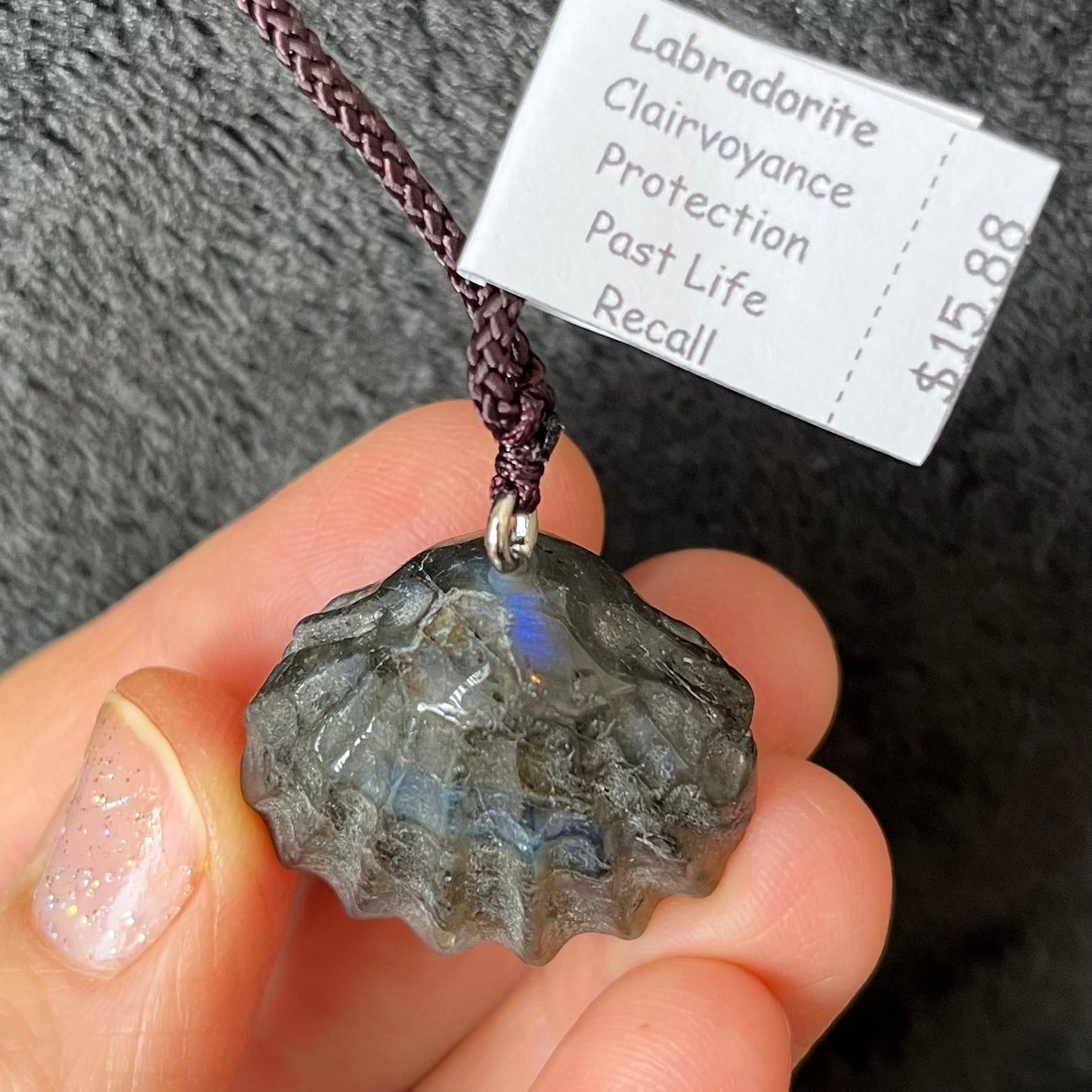 Labradorite  Seashell Necklace NCK-2838