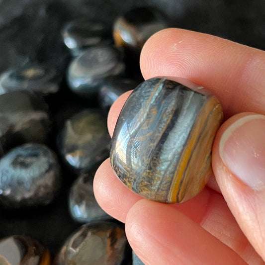 Blue Tiger Eye Tumbled Stone (Approx. 7/8” - 1 1/4”) BIN-1501