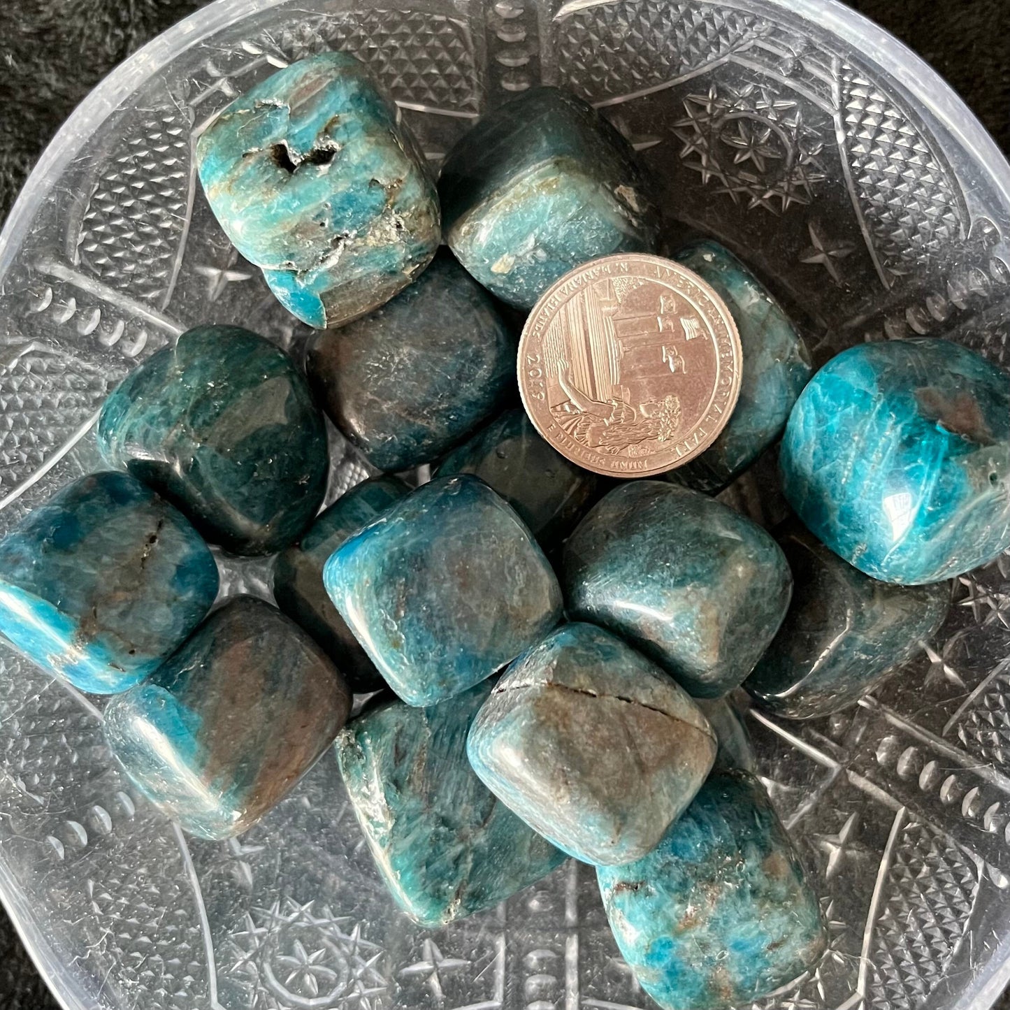 Blue Apatite Tumbled Stone (Approx. 3/4" - 1") BIN-1504