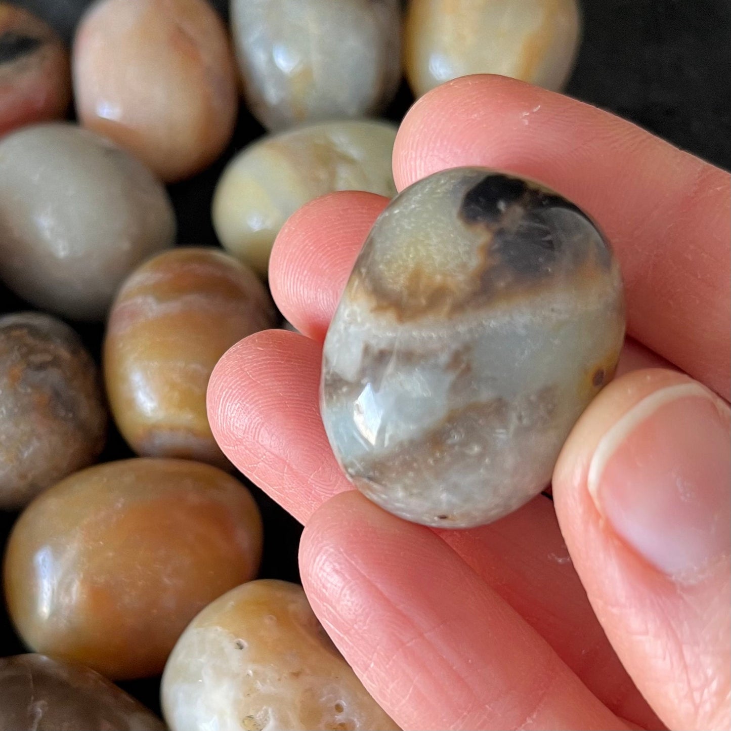 Sand and Sea Calcite Tumbled Stone (Approx. 1” - 1 1/2”) BIN-1510