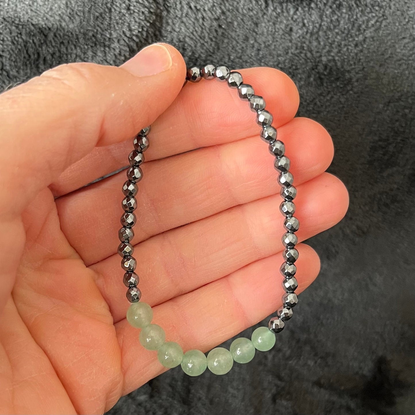 Green Adventurine and Hematite Bracelet BRC-0033