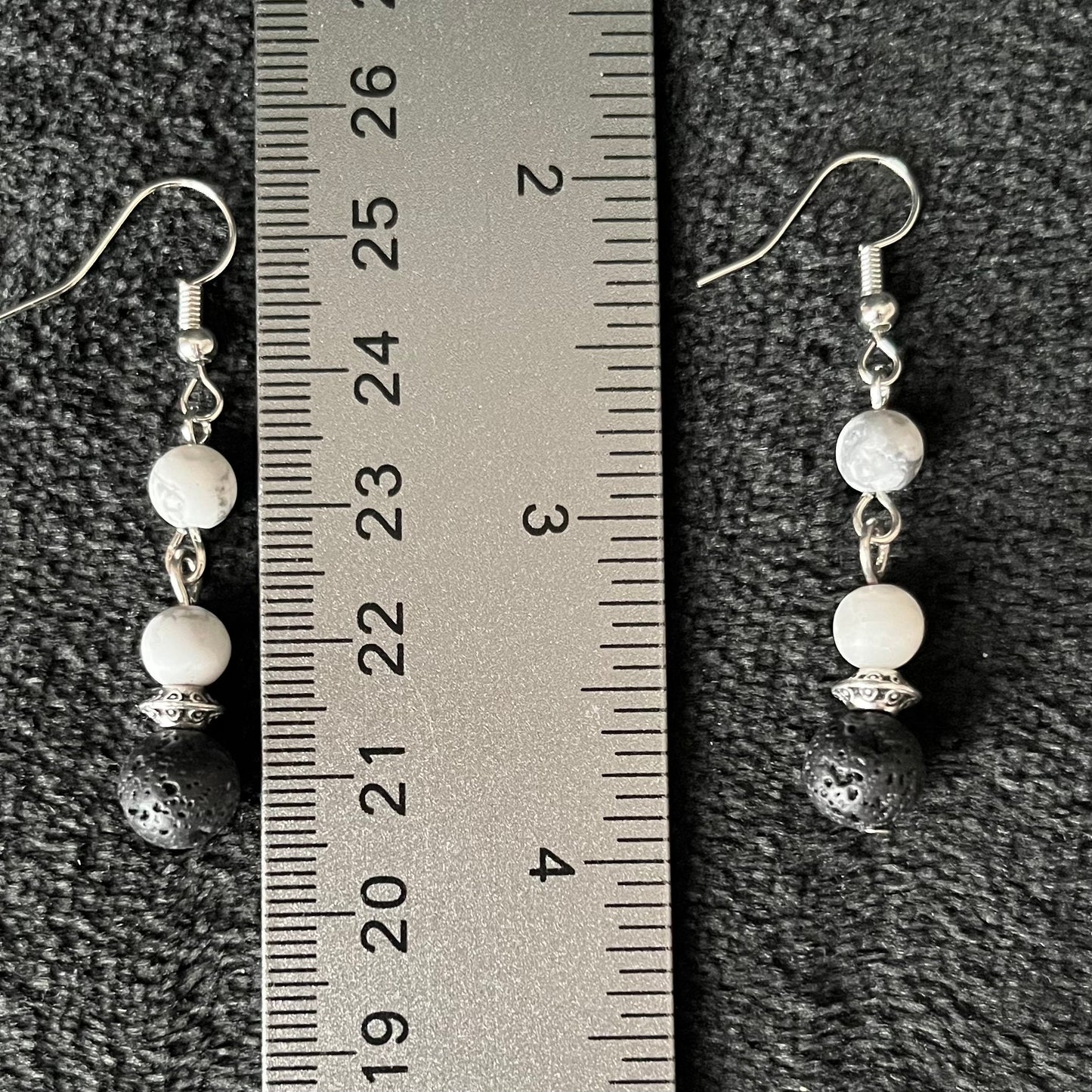 Howlite Lava Dangle Earrings EAR-0006