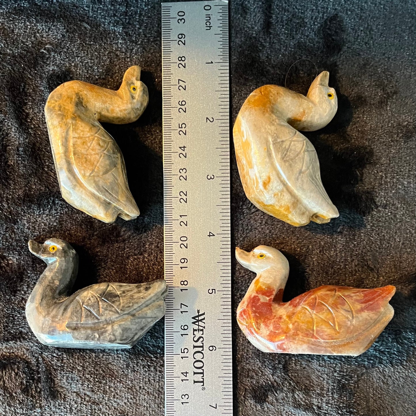 Duck Carved Soapstone Figurine (Approx. 2 1/2”) 0837