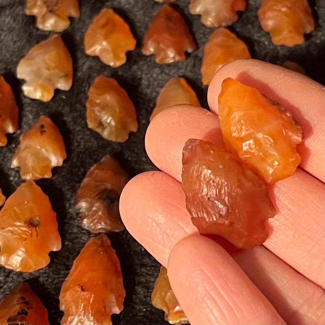 Carnelian Agate Knapped Arrowhead  (Approx. 3/4”) 1660