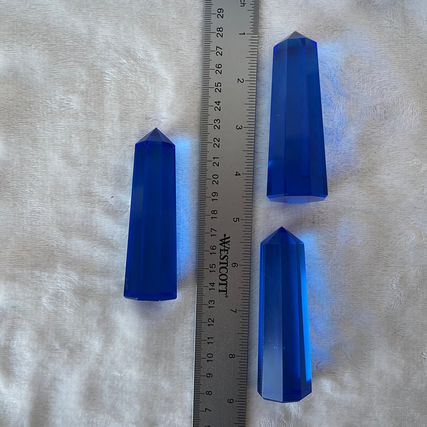Blue Obsidian (Synthetic) Obelisk (Approx. 3 1/2”-3 3/4”) 1677