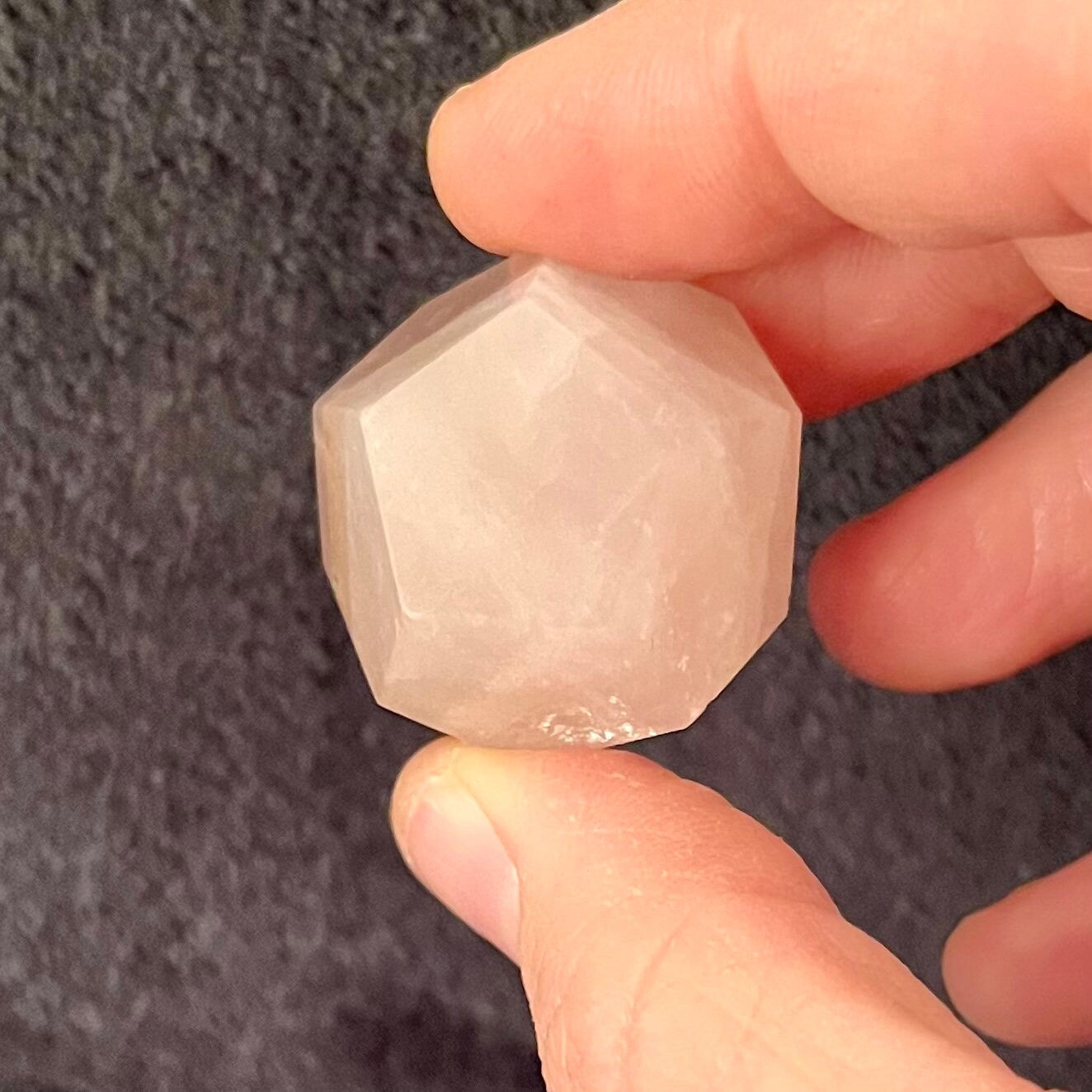 Rose Quartz  Dodecahedron, Sacred Geometry (Approx. 23mm-25mm) 1668
