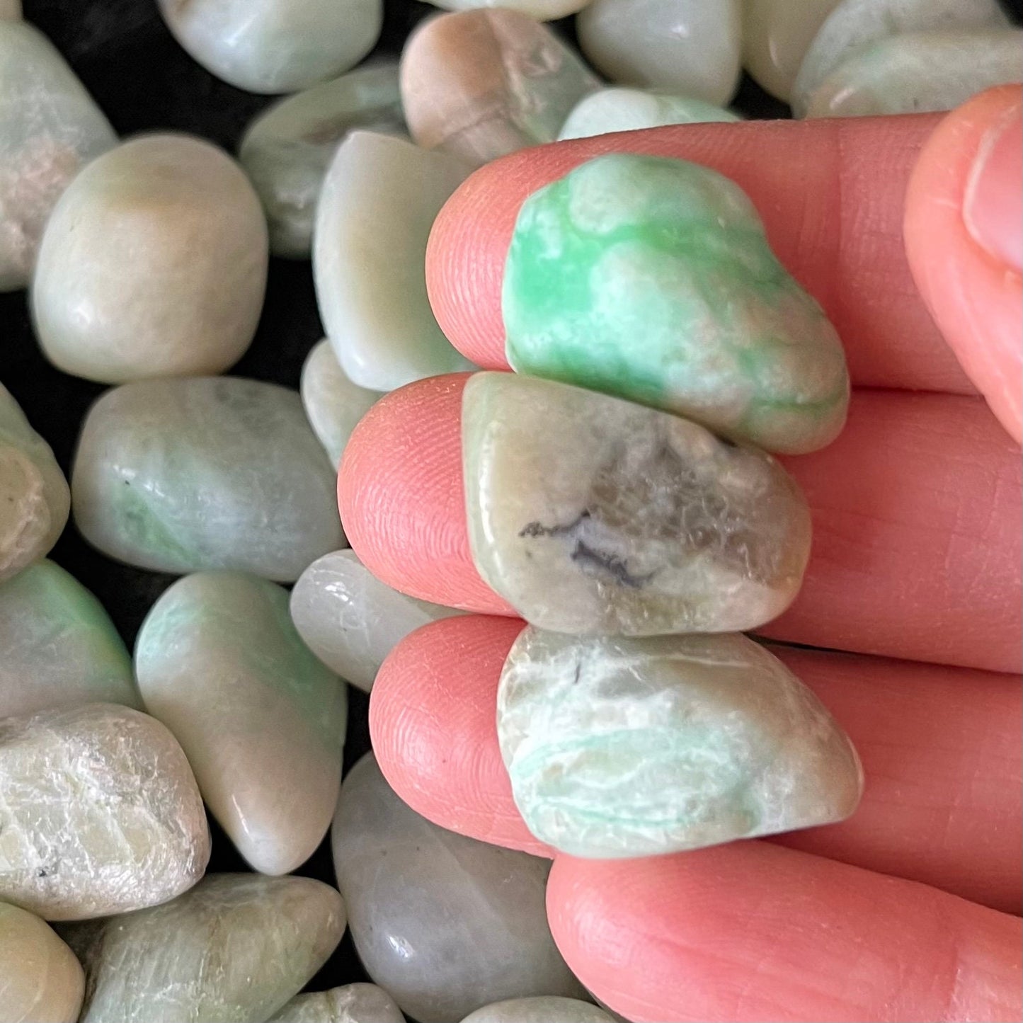 Green Moonstone Tumbled Stone (Approx. 5/8 “ - 1”) 0742