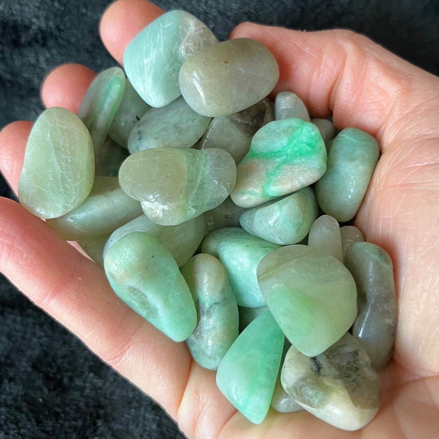 Green Moonstone Tumbled Stone (Approx. 5/8 “ - 1”) 0742