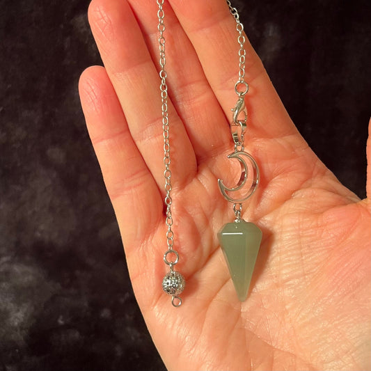 Green Aventurine Moon Pendulum PND-0006