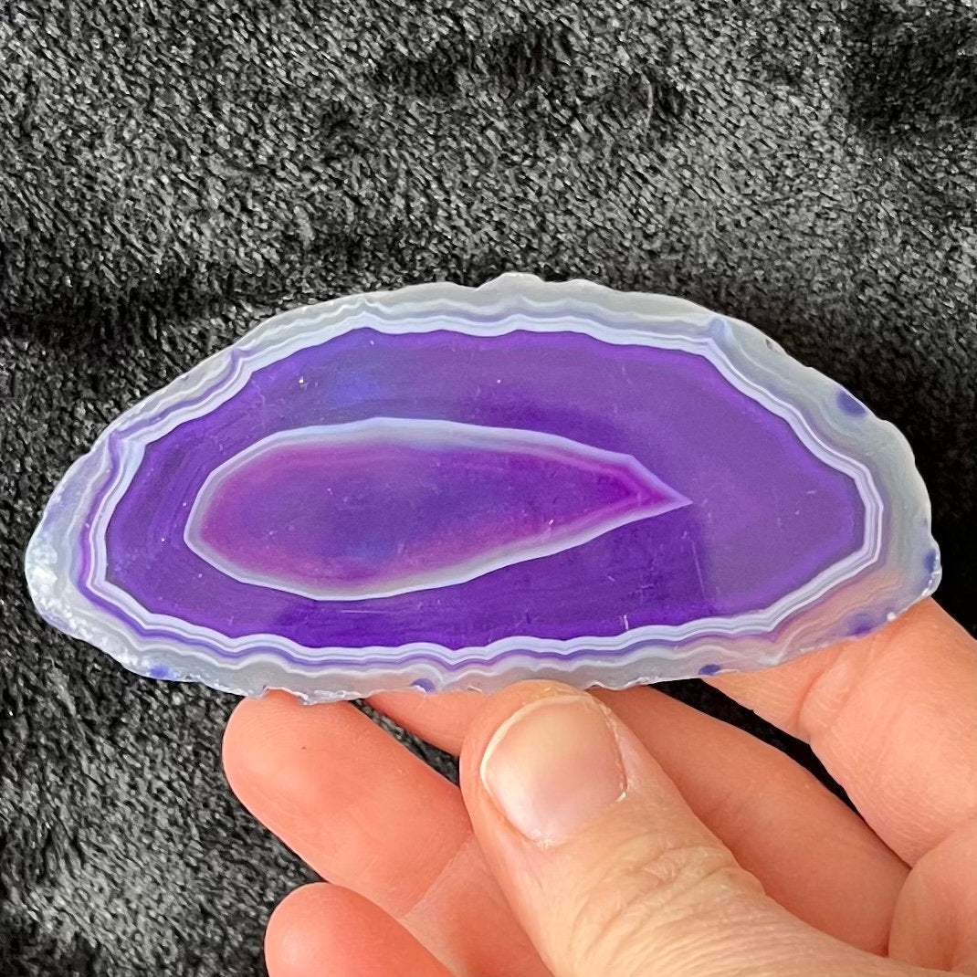 Agate Slice, Indigo Blue, Color Enhanced (Approx. 2 1/2”-3”) 0372