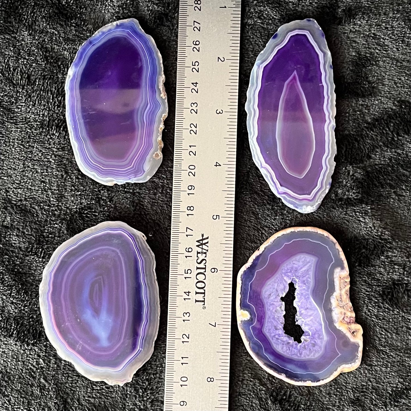 Agate Slice, Indigo Blue, Color Enhanced (Approx. 2 1/2”-3”) 0372