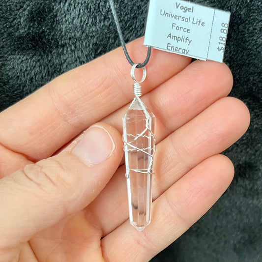 Clear Quartz Vogel Wire Wrapped Necklace NCK-2954