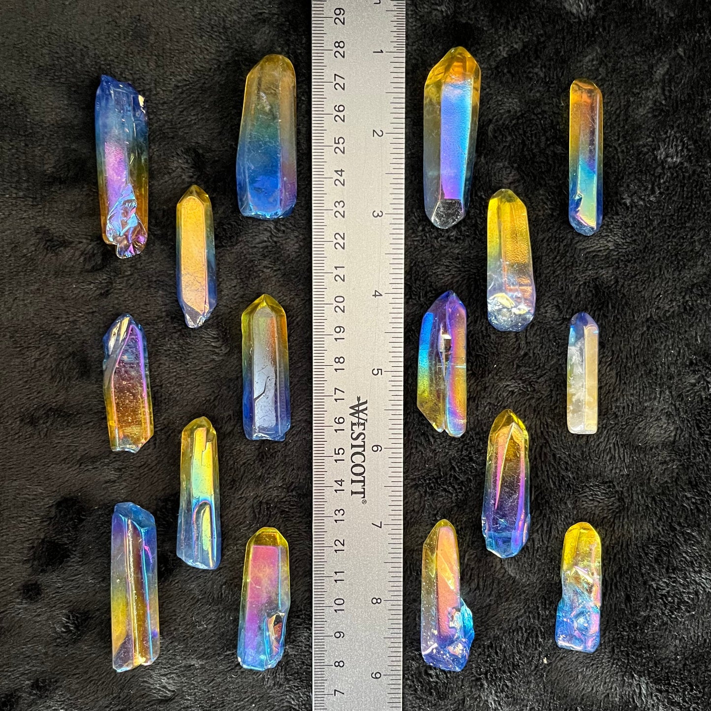 Blue and Yellow, Two Tone, Aura Quartz Point (Approx. 1 5/8” - 2 1/4”) 1506