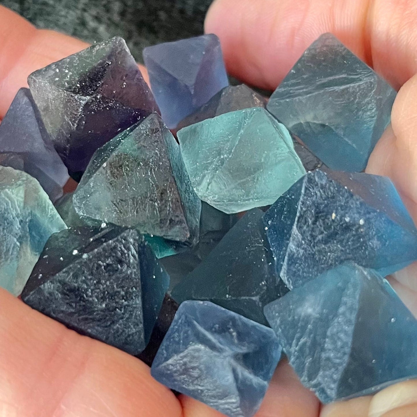 Blue Fluorite Crystal, Octahedron (Approx. 1/2” - 3/4”) 0290