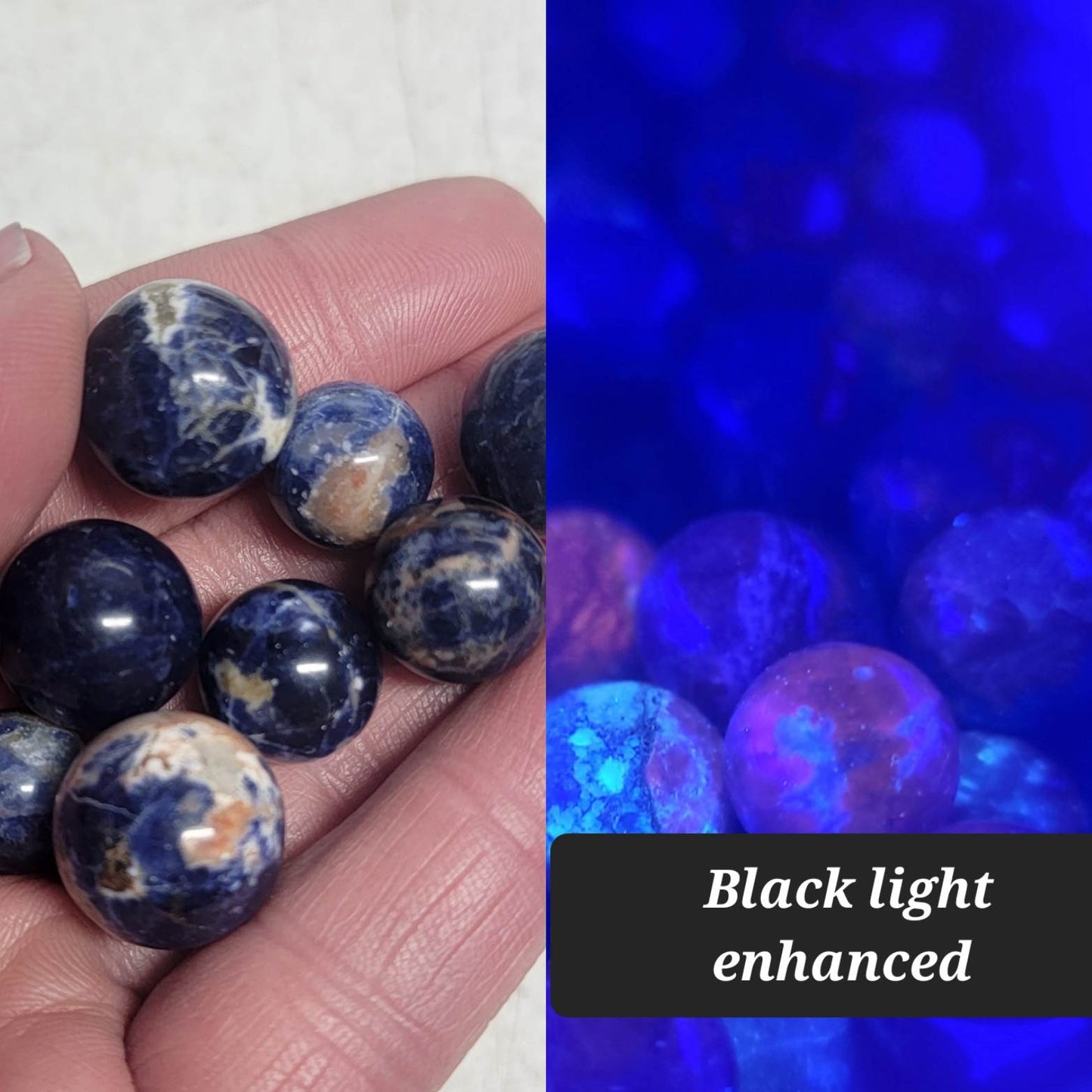 Sodalite Sphere, X-Small (Approx. 3/8”-1/2”) 0251