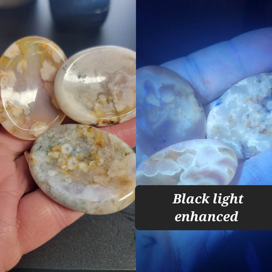 Flower Agate Worry Stone (Approx. 1 3/4” X 1 3/8”) 1424