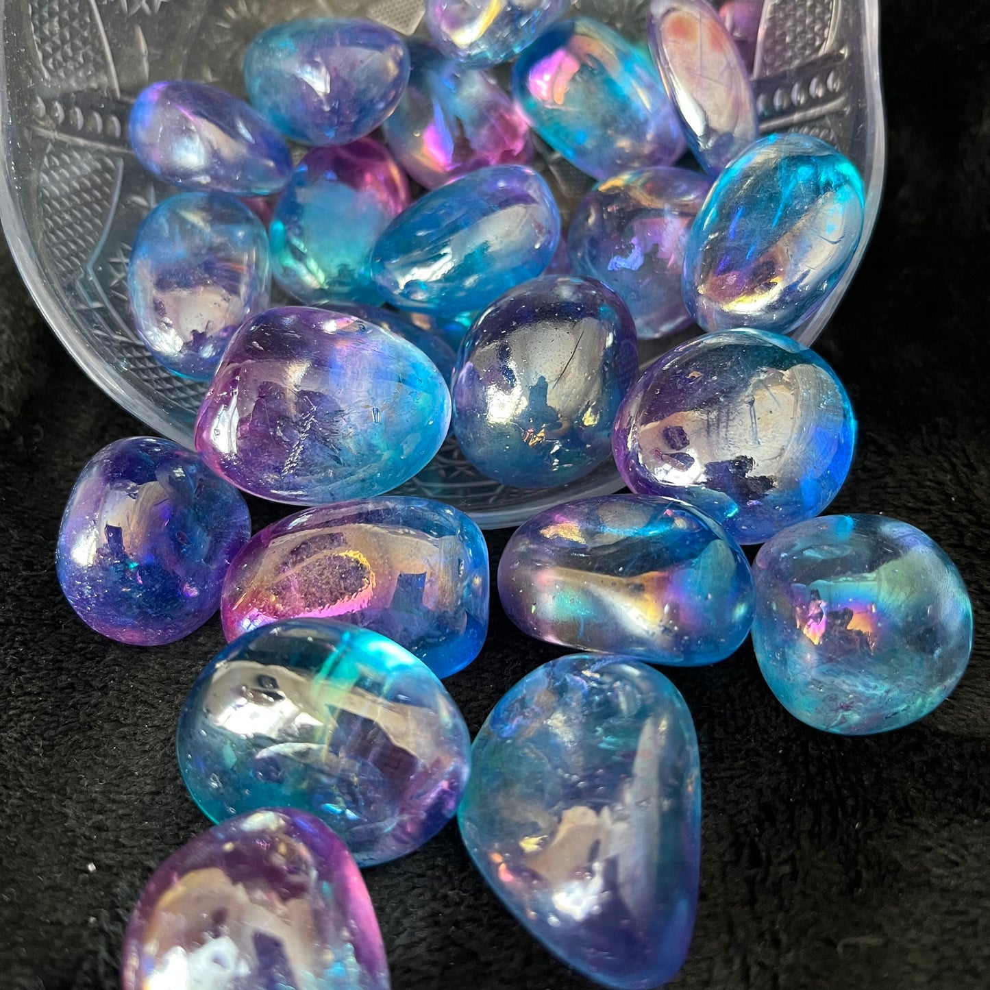 Dreamy Aura Quartz Tumbled Stone, Pink and Blue (Approx. 1 1/8” - 1 1/2”) 0445