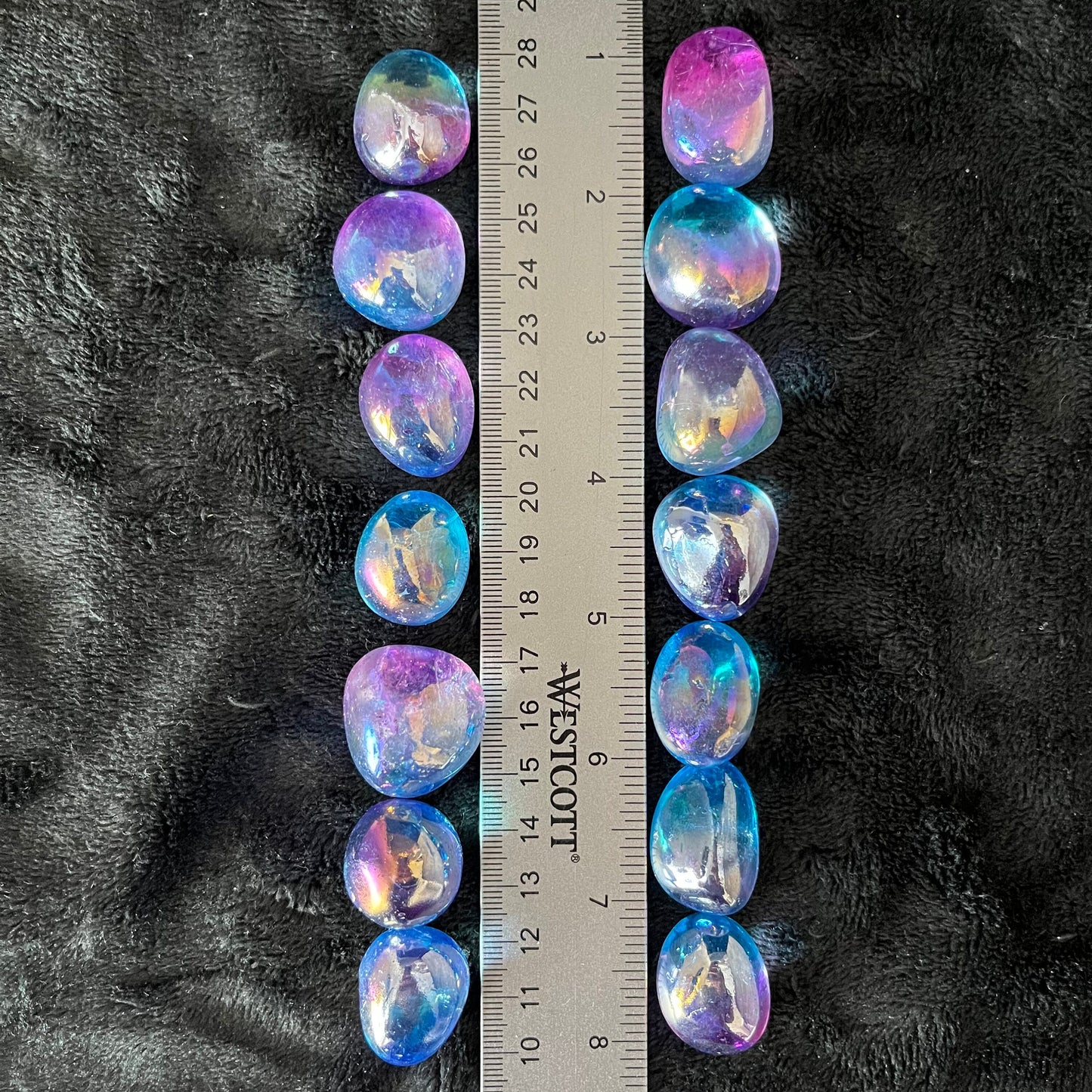 Dreamy Aura Quartz Tumbled Stone, Pink and Blue (Approx. 3/4” - 1”) 0325
