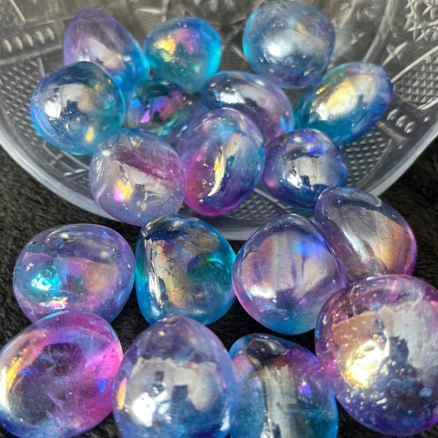Dreamy Aura Quartz Tumbled Stone, Pink and Blue (Approx. 3/4” - 1”) 0325