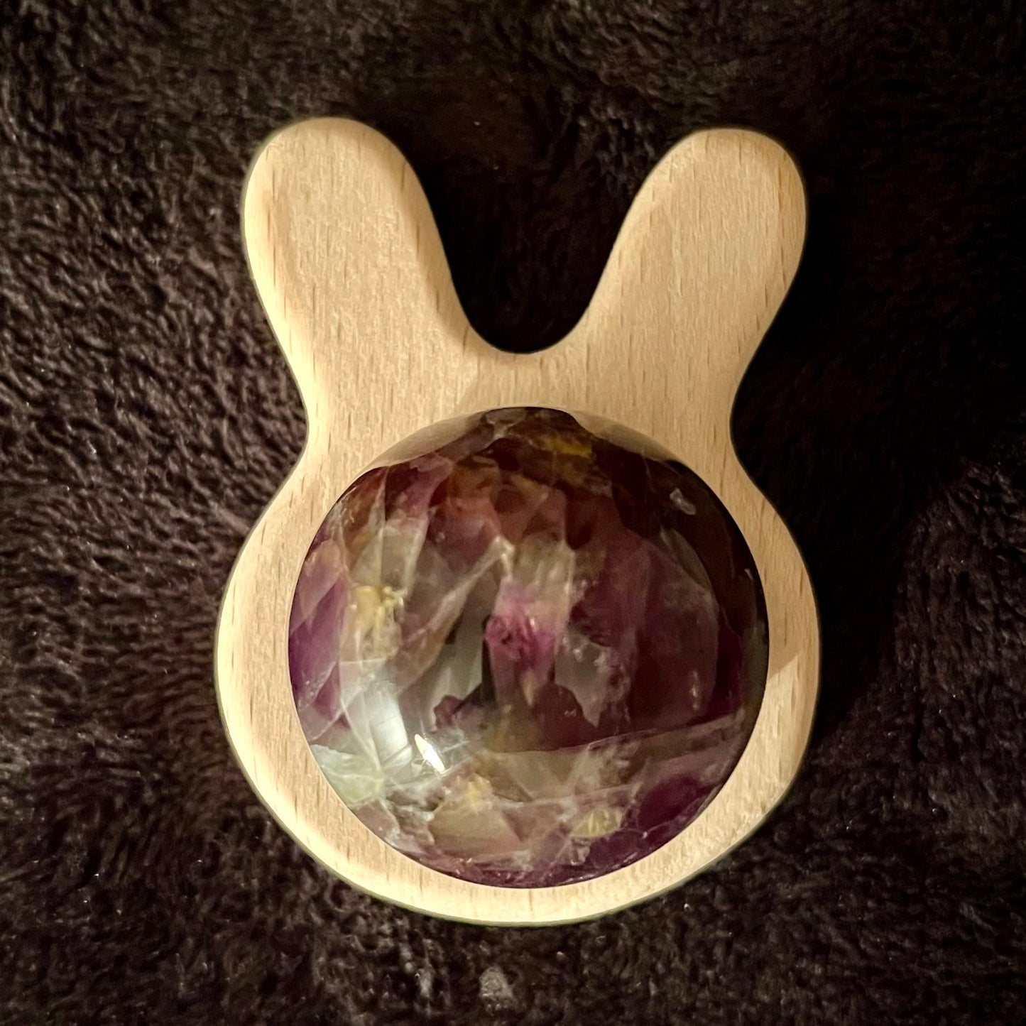 Wooden Sphere Stand Rabbit  (Approx 2” X 2 1/2”) 1705